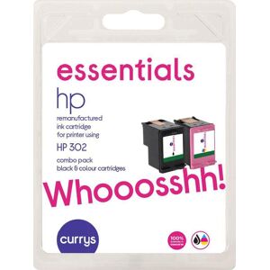 ESSENTIALS HP 302 Black & Tri-colour Ink Cartridges, Black,Black & Tri-colour,Tri-colour