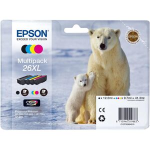 EPSON Polar Bear T2636 XL Cyan, Magenta, Yellow & Black Ink Cartridge - Multipack, Black & Tri-colour,Tri-colour