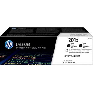 HP 201X Black Toner Cartridges - Twin Pack, Black