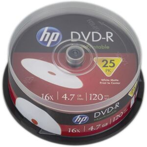 HP 16x Speed DVD-R Blank DVDs - Pack of 25