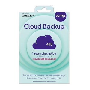 Currys KNOWHOW Cloud Backup - 4 TB, 1 year