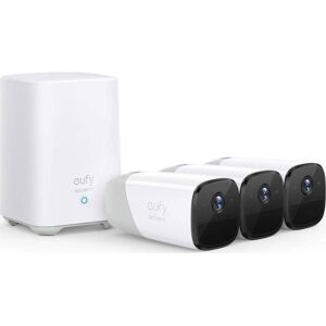 EUFY Cam 2 Pro 2K WiFi Security Camera System - 3 Cameras, White