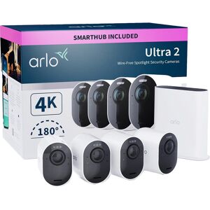 ARLO Ultra 2 4K Ultra HD WiFi Security Camera System - 4 Cameras, White, White