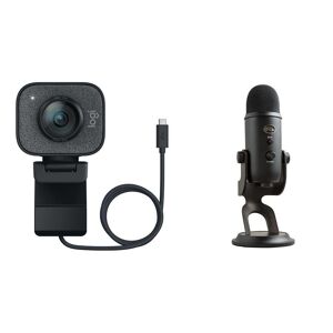 Logitech StreamCam Full HD USB-C Webcam & Yeti Professional USB Microphone Bundle - Graphite & Black