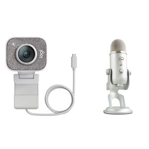 Logitech StreamCam Full HD USB-C Webcam & Yeti Professional USB Microphone Bundle - White & Silver