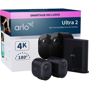 ARLO Ultra 2 4K Ultra HD WiFi Security Camera System - 2 Cameras, Black, Black