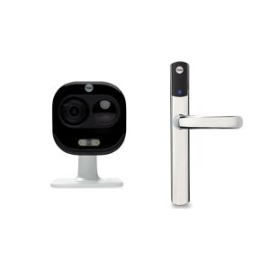 Yale SD-L1000-CH Conexis L1 Smart Door Lock & SV-DAFX-W Full HD Outdoor All-in-One Camera Bundle, Silver/Grey