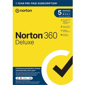 NORTON 360 Deluxe - 1 year for 5 devices