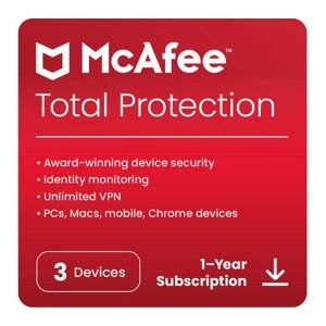 MCAFEE Total Protection - 1 year for 3 devices (download)
