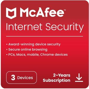 MCAFEE Internet Security - 2 years (automatic renewal) for 3 devices (download)