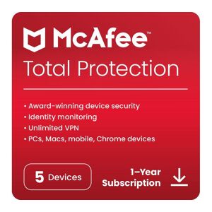 MCAFEE Total Protection - 1 year (auto-renewal) for 5 devices (download)