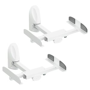 AVF EAK70W Wall Mount Tilt & Swivel Speaker Bracket  Twin Pack, White, White