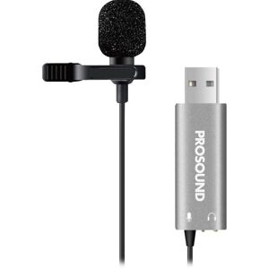 PROSOUND PROS-11AU4 Lavalier Microphone, Black,Silver/Grey