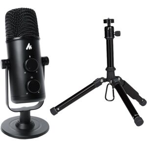 MAONO AU-903 USB Microphone & Tripod Set - Black, Black