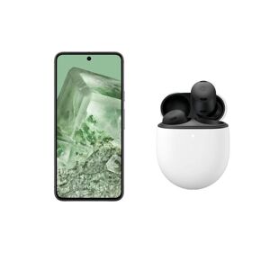 Google Pixel 8 (128 GB, Hazel) & Pixel Buds Pro Wireless Bluetooth Noise-Cancelling Earbuds (Charcoal) Bundle, Green