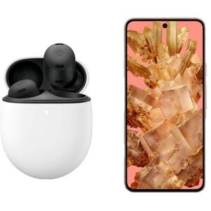 Google Pixel 8 (256 GB, Rose) & Pixel Buds Pro Wireless Bluetooth Noise-Cancelling Earbuds (Charcoal) Bundle, Pink