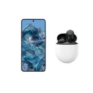 Google Pixel 8 Pro (256 GB, Bay) & Pixel Buds Pro Wireless Bluetooth Noise-Cancelling Earbuds (Charcoal) Bundle, Blue