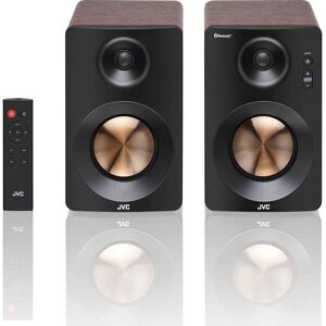 JVC XS-D629BM 2.0 Bluetooth Bookshelf Speakers - Walnut, Black,Brown