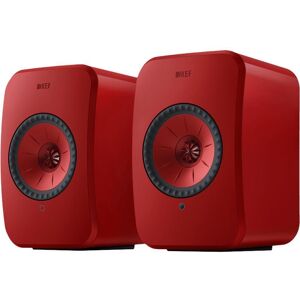 KEF AUDIO LSX II Wireless Multi-room Bookshelf Speakers - Lava Red, Red