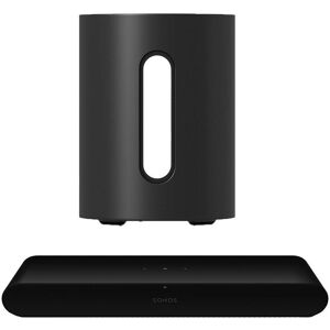 Sonos Ray Compact Sound Bar & SUB Mini Wireless Subwoofer Bundle - Black, Black