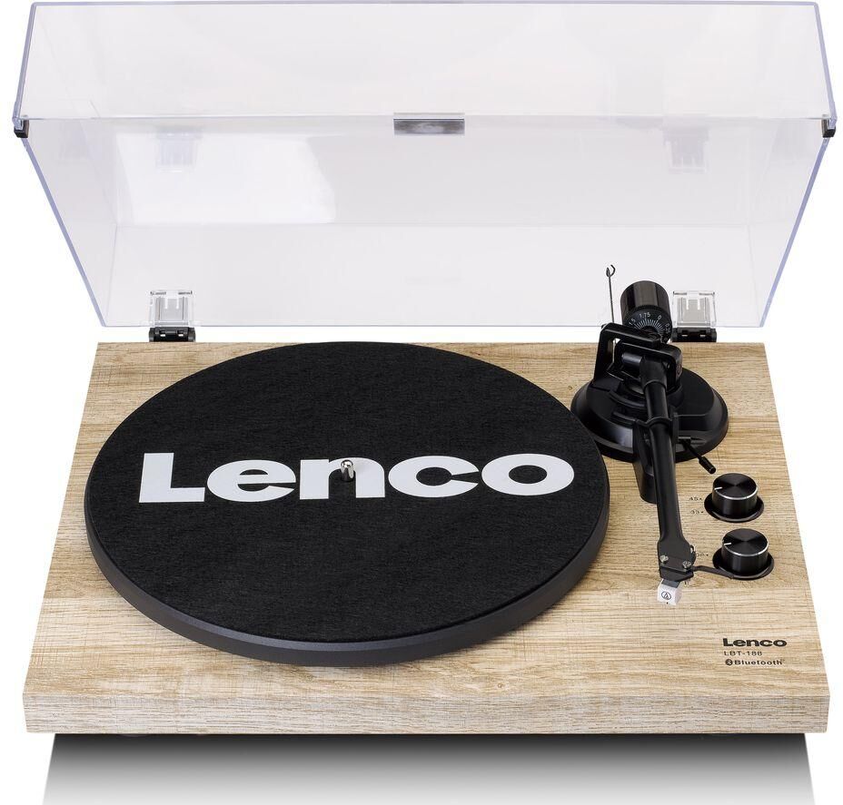 LENCO LBT-188 Belt Drive Bluetooth Turntable - Pine, Brown