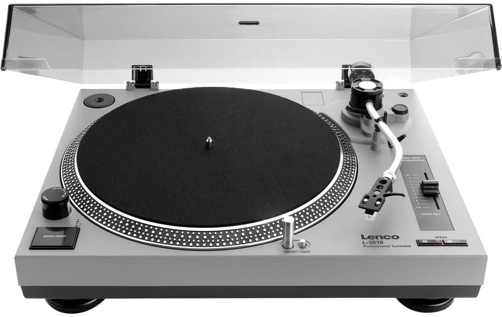 LENCO L-3810 Direct Drive Turntable - Grey, Silver/Grey