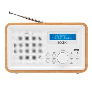 LOGIK LHDR23 Portable Dabﱓ Radio - White & Brown, Brown,White