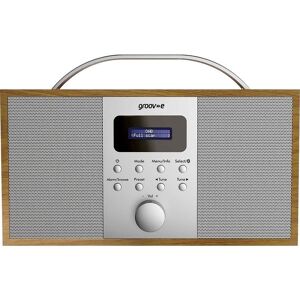 GROOV-E Boston Portable DAB/FM Bluetooth Radio - Wood, Brown,Silver/Grey