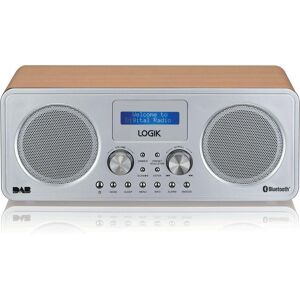 LOGIK L75DAB20 Portable DABﱓ Bluetooth Radio - Silver & Wood, Brown,Silver/Grey