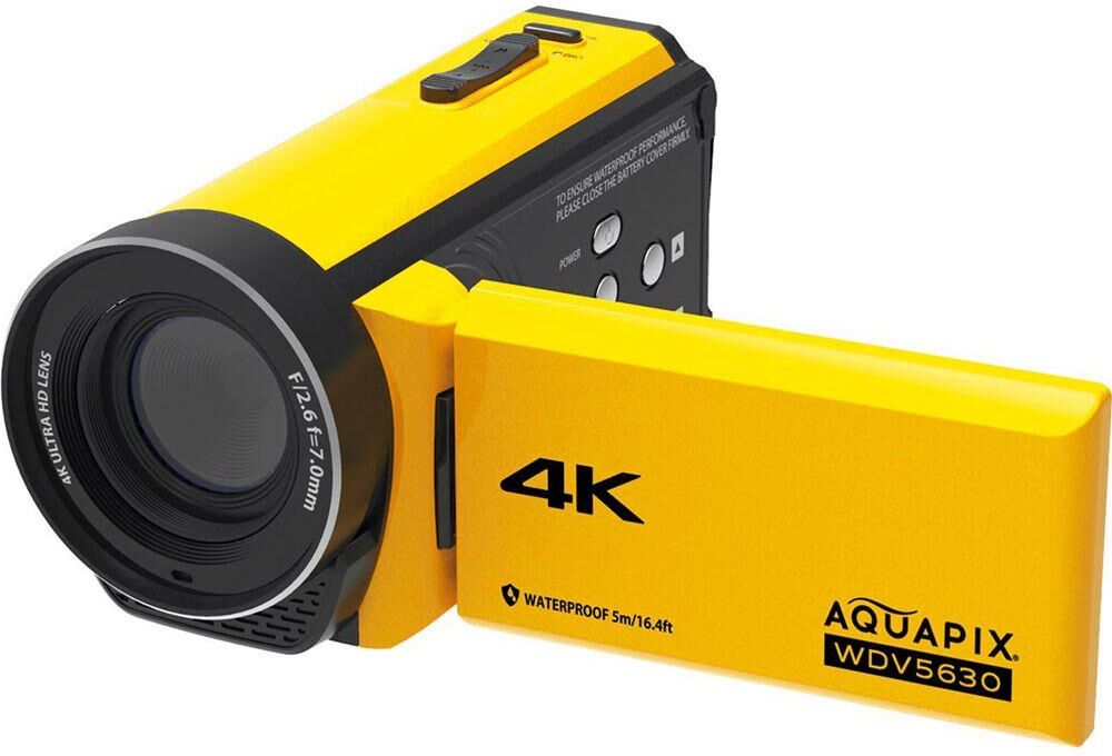 EASYPIX Aquapix WDV5630 4K Ultra HD Camcorder - Yellow, Yellow