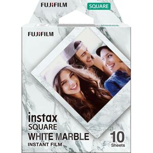 INSTAX Square White Marble Camera Film - 10 Shot Pack, Black,White