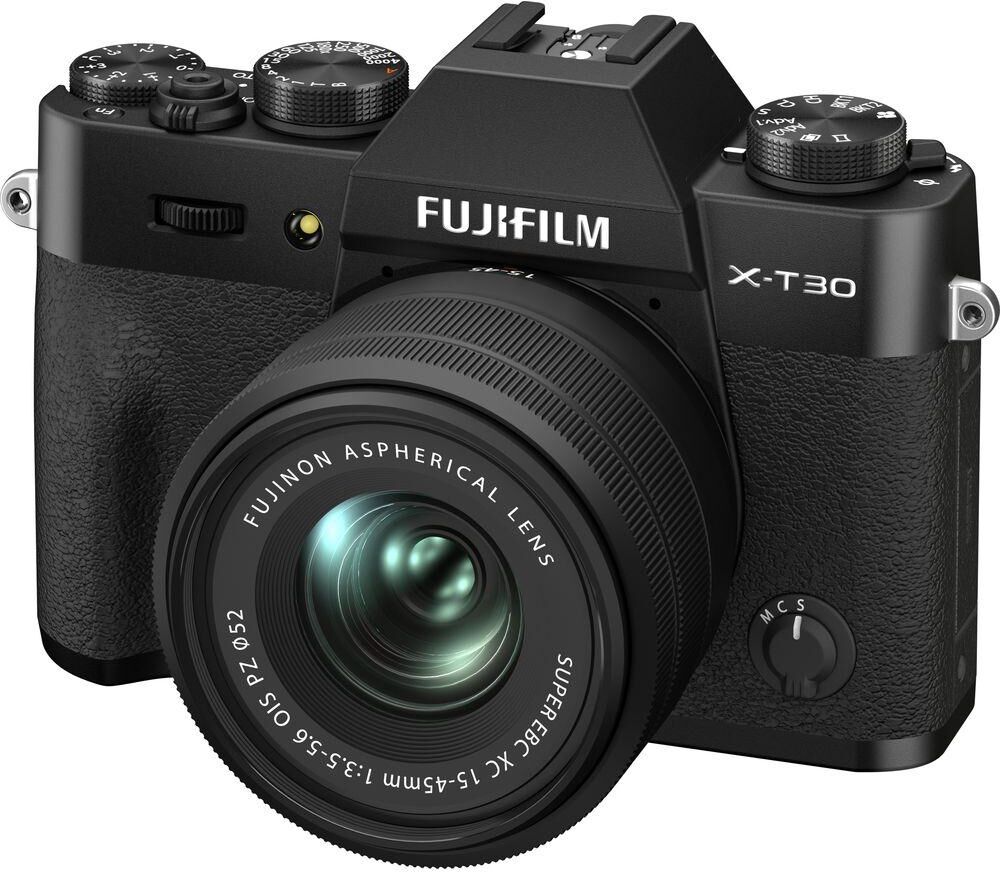 FUJIFILM X-T30 II Mirrorless Camera with FUJINON XC 15-45 mm f/3.5-5.6 OIS PZ Lens - Black, Black