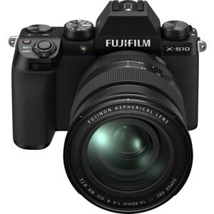 FUJIFILM X-S10 Mirrorless Camera with FUJINON XF 16-80 mm f/4 R OIS WR Lens - Black, Black