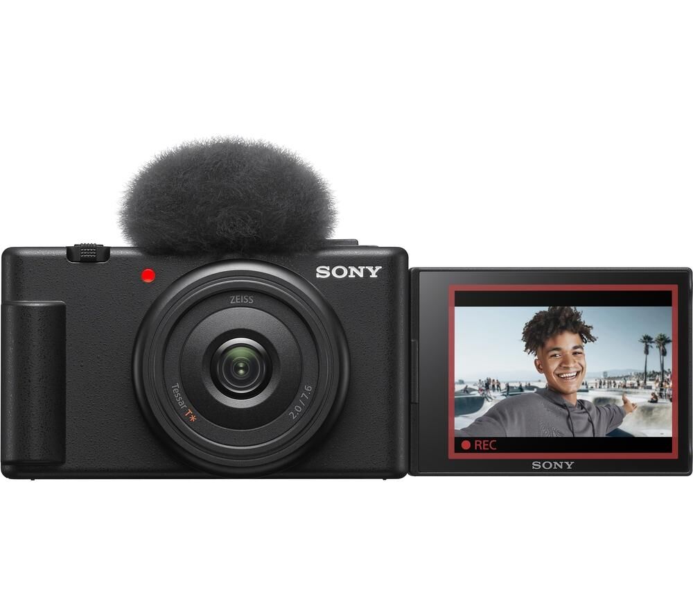 SONY ZV-1F Compact Vlogging Camera - Black, Black