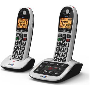 BT 4600 Cordless Phone with Answering Machine - Twin Handsets, Silver/Grey