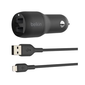 BELKIN Dual 12 W USB Car Charger, Black