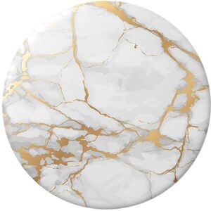 POPSOCKETS PopGrip Swappable Phone Grip - Gold Lutz Marble, White,Gold