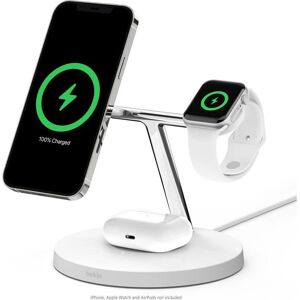 BELKIN WIZ009myWH 3-in-1 Qi Wireless Charging Pad with MagSafe, White