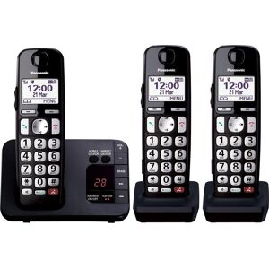 PANASONIC KX-TGE823EB Cordless Phone - Triple Handsets, Black