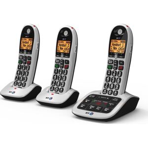 BT 4600 Cordless Phone with Answering Machine - Triple Handsets, Silver/Grey