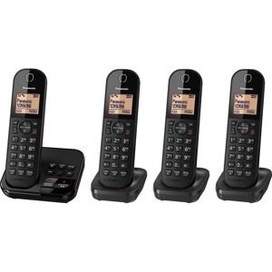 PANASONIC KX-TGC424EB Cordless Phone with Answering Machine - Quad Handsets, Black