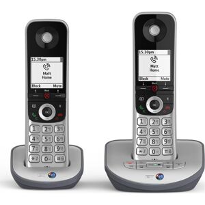 BT Advanced 1Z Cordless Phone - Twin Handsets, Black,Silver/Grey