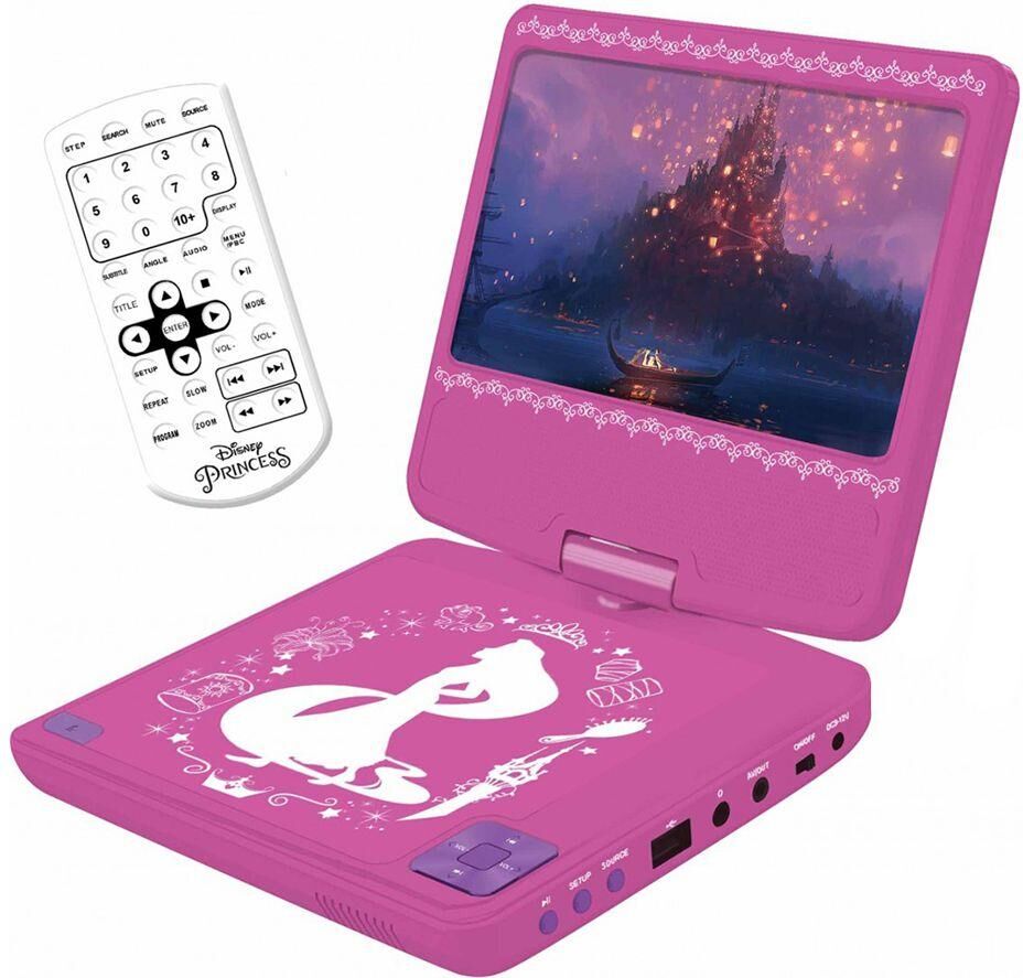 LEXIBOOK Disney Princess Portable DVD Player - Pink & White, Pink,White