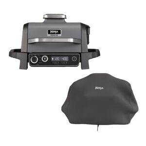 Ninja Woodfire OG701UK Outdoor Electric BBQ Grill & Smoker & Grill Cover Bundle - Black