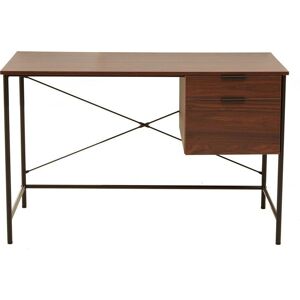 INTERIORS by Premier Bradbury Veneer Desk with 2 Drawers - Dark Walnut