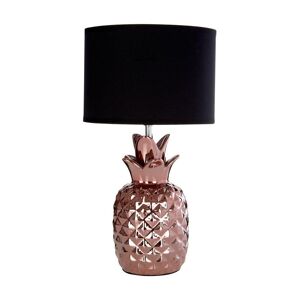 INTERIORS by Premier Pineapple Ceramic Lamp - Copper & Black