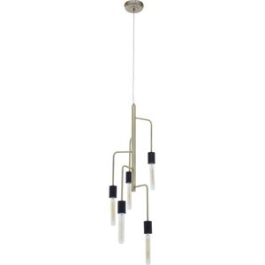 INTERIORS by Premier Lagona 5 Pendant Ceiling Light - Gold & Black