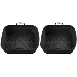 TOWER Square Foldable Trays - Set of 2, Black