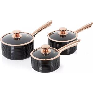 TOWER Linear T800001RB 3-piece Non-stick Saucepan Set - Black & Rose Gold