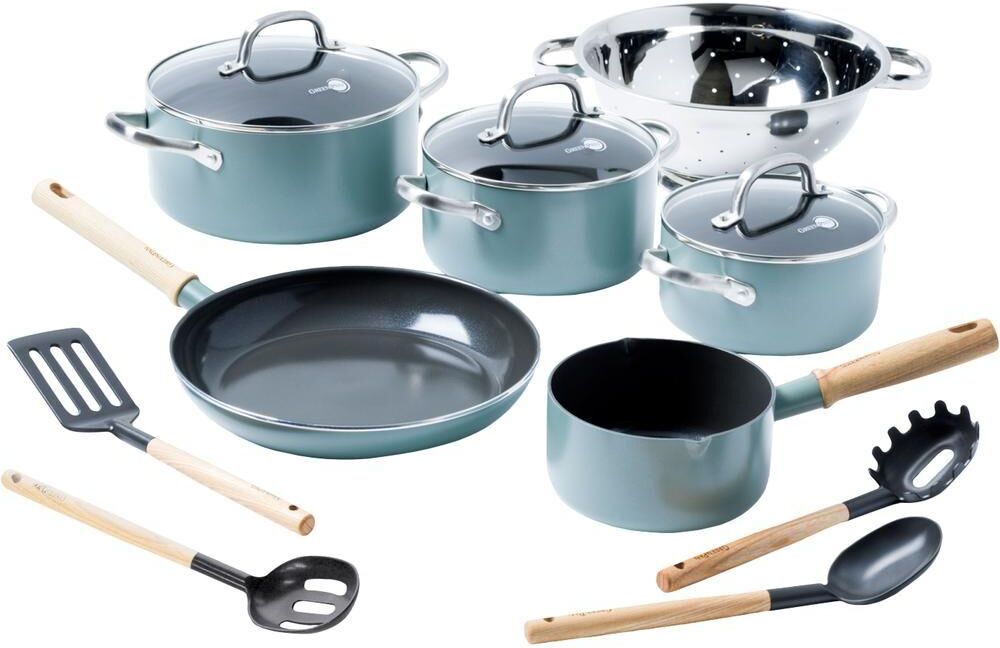 GREENPAN Mayflower CC001596-001 13-piece Non-stick Cookware Set - Blue